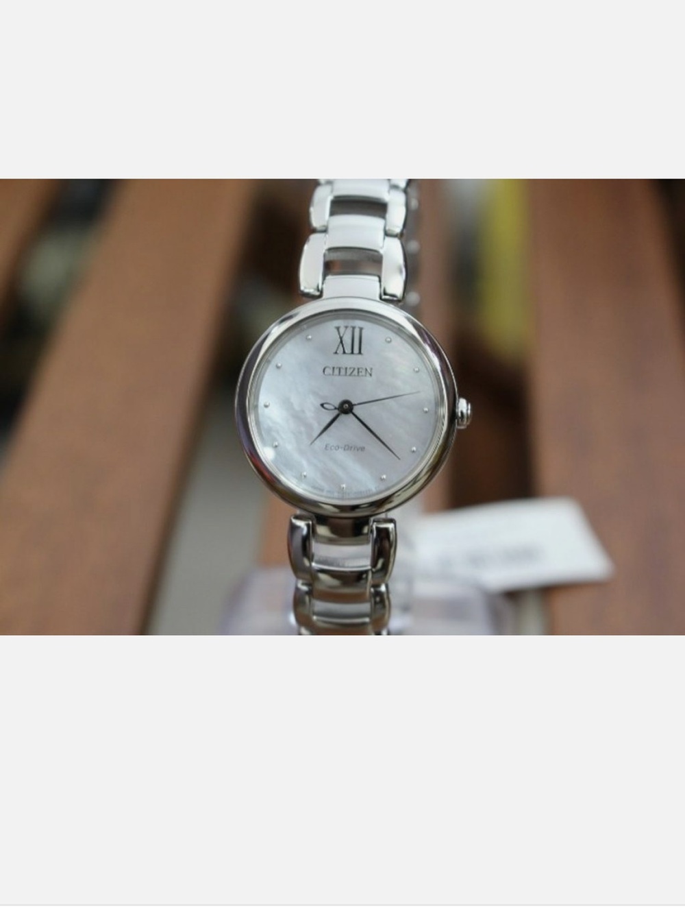 Citizen Women's Silver Bracelet Watch with Iridescent Mother-of-Pearl Dial - Picture 4 of 7